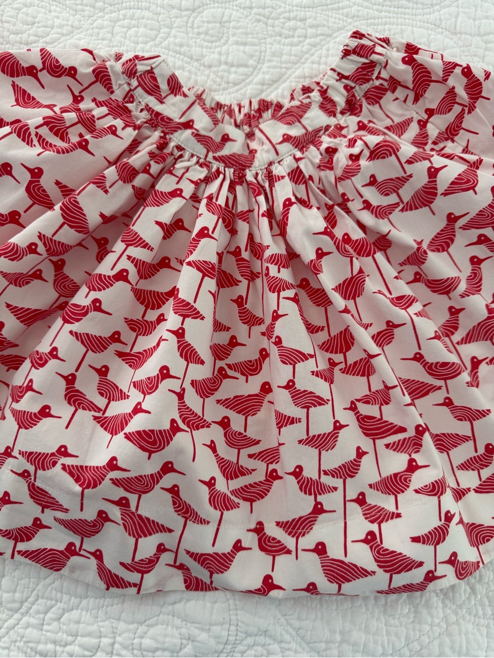 kate spade Girls White Skirt with Red Bird Print